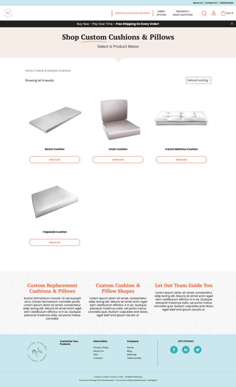 Mobile Friendly Web Design for a Retail Furniture Company