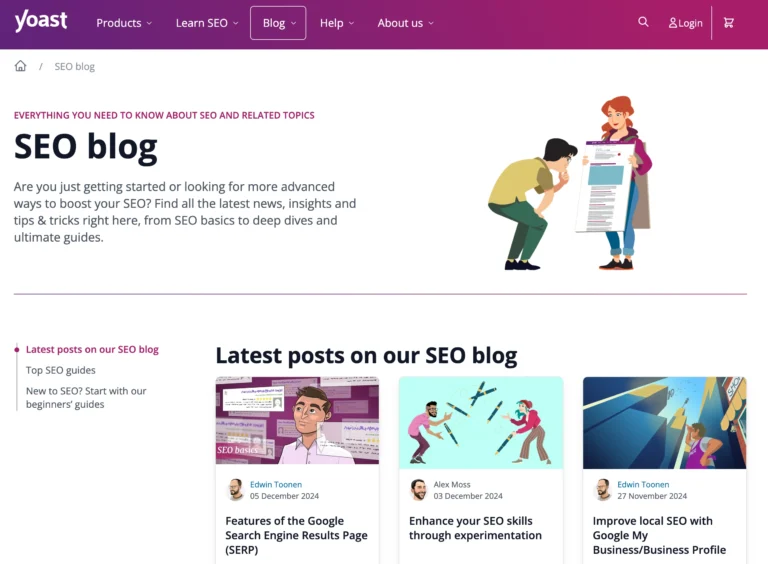 Yoast SEO Blog screenshot