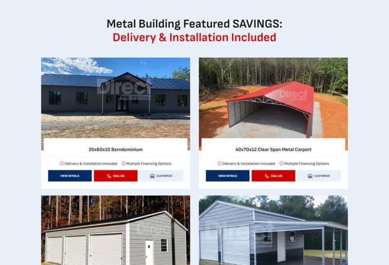 Direct metal structures webpage