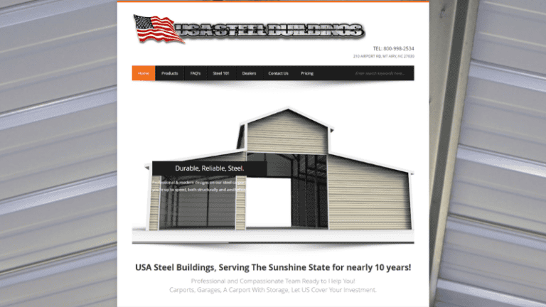 USA Steel Buildings Webpage | Before