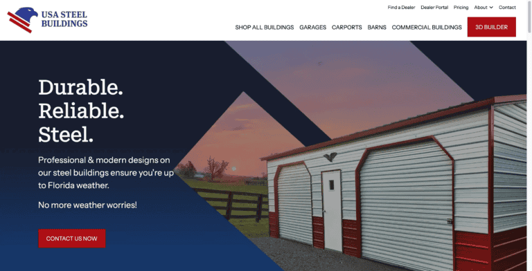 USA Steel buildings web page