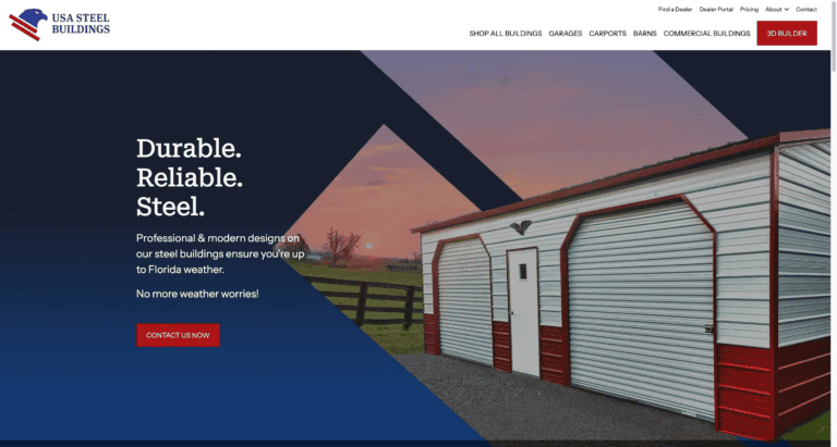 USA Steel buildings web page