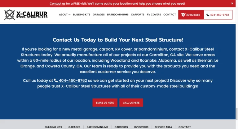 xcalibur steel structures new website