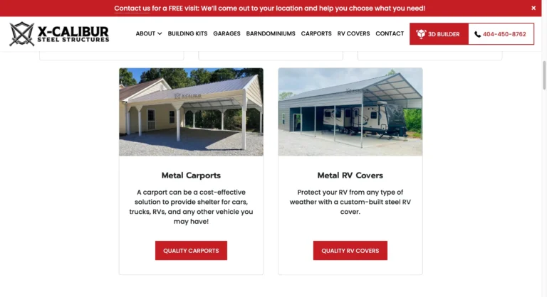 xcalibur steel structures new website