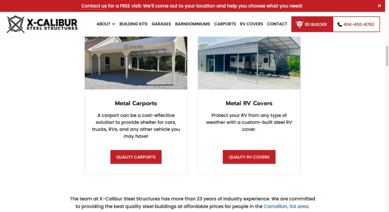 xcalibur steel structures new website