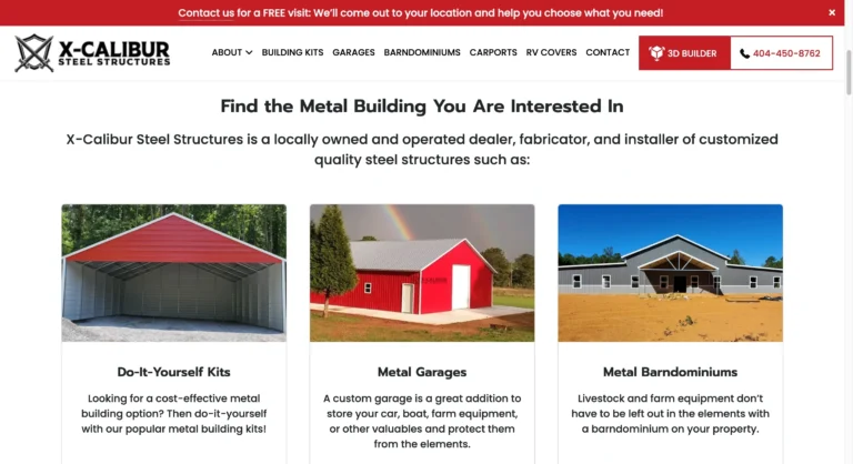 xcalibur steel structures new website